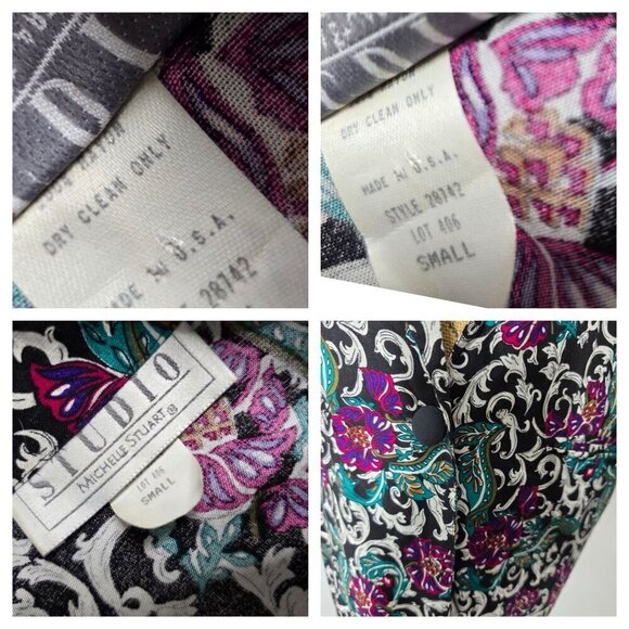 Vintage 90s Dark Romantic Boho Paisley Eclectic Blazer Jacket - Picture 5 of 16